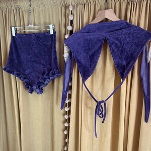 Purple Velvet Two-Piece Set